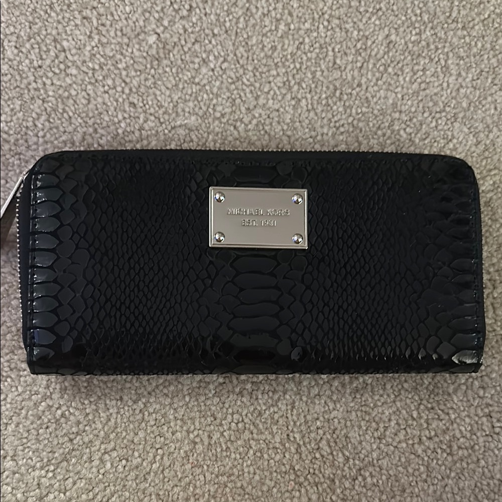 Michael Kors Black Snake Print Wallet
